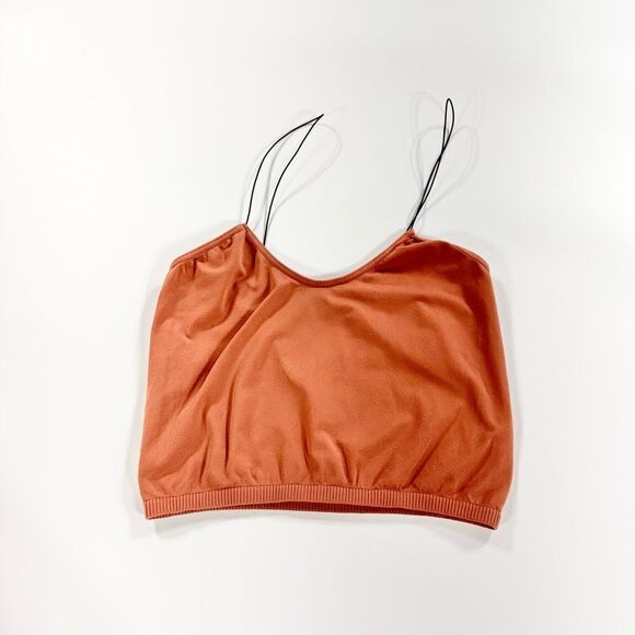 Intimately Free People brami orange stretch strappy crop top camisole M / L - Picture 1 of 6